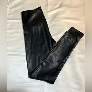 Black faux leather leggings